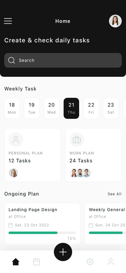 Task & Time Management Mobile App UI Kit - Screenshot 1