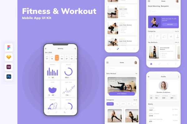 Fitness & Workout Mobile App UI Kit