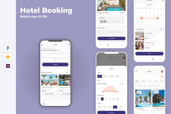 Hotel Booking Mobile App UI Kit