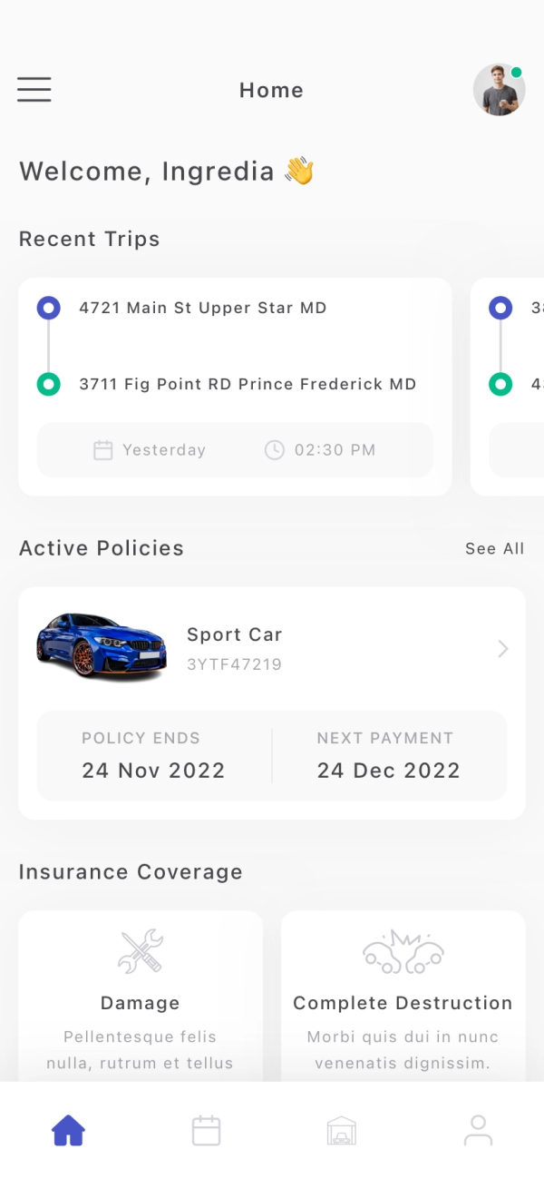 Car Insurance Mobile App UI Kit for Figma, Sketch & XD | UIworkshop