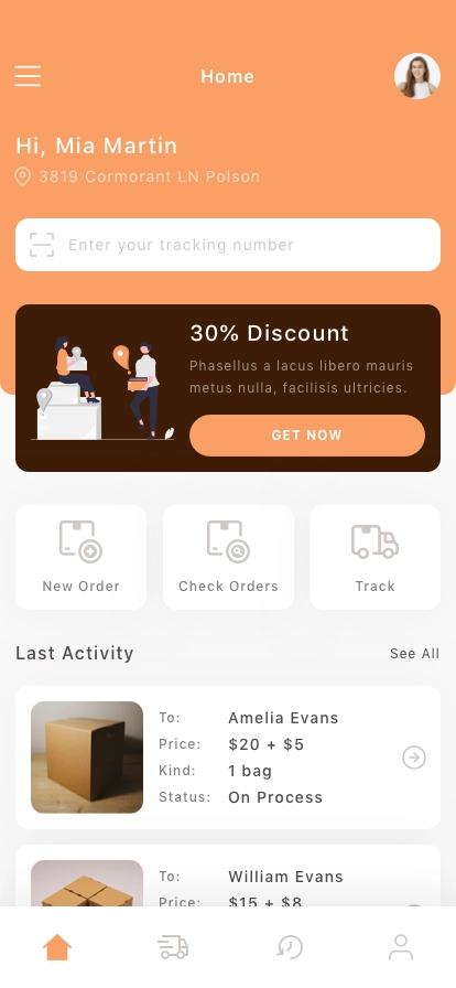 Shipping Mobile App UI Kit - Screenshot 1