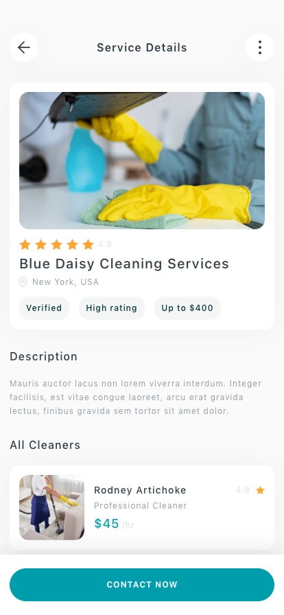 Home Cleaning Mobile App UI Kit - Screenshot 4