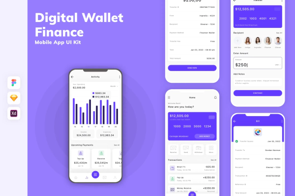 Digital Wallet & Finance Mobile App UI Kit