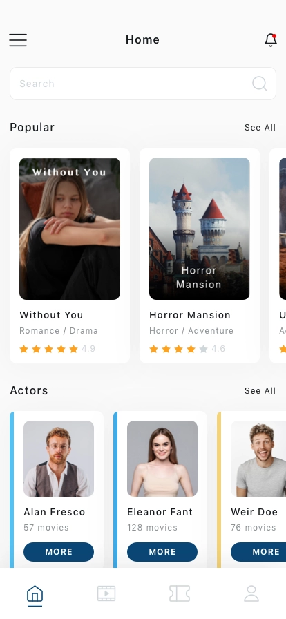 Movie Tickets Mobile App UI Kit - Screenshot 1