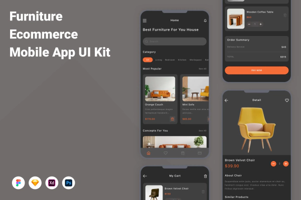 Furniture Ecommerce Mobile App UI Kit