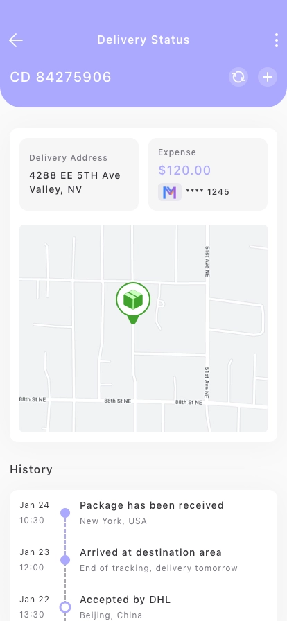Package Delivery Mobile App UI Kit - Screenshot 2