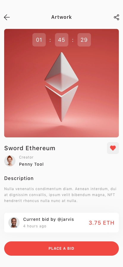 NFT Marketplace App UI Kit - Screenshot 4