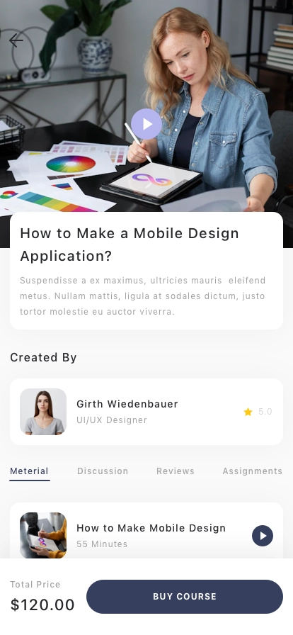 E-learning Mobile App UI Kit - Screenshot 4