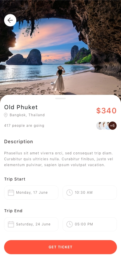 Trip & Travel Mobile App UI Kit - Screenshot 4