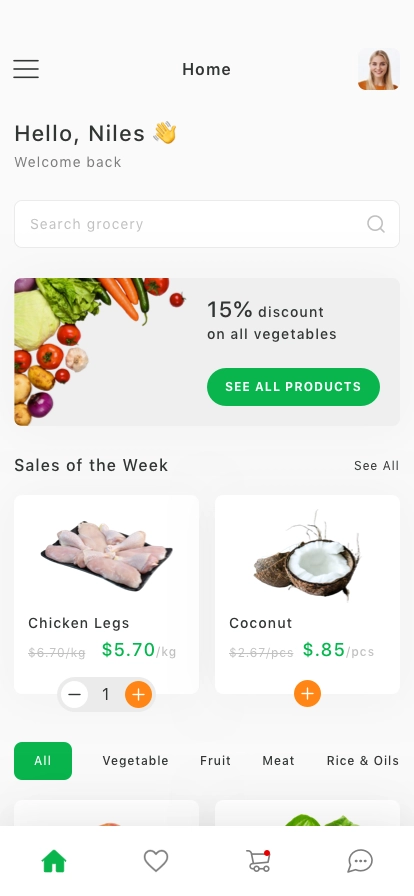 Grocery Ordering App UI Kit - Screenshot 1