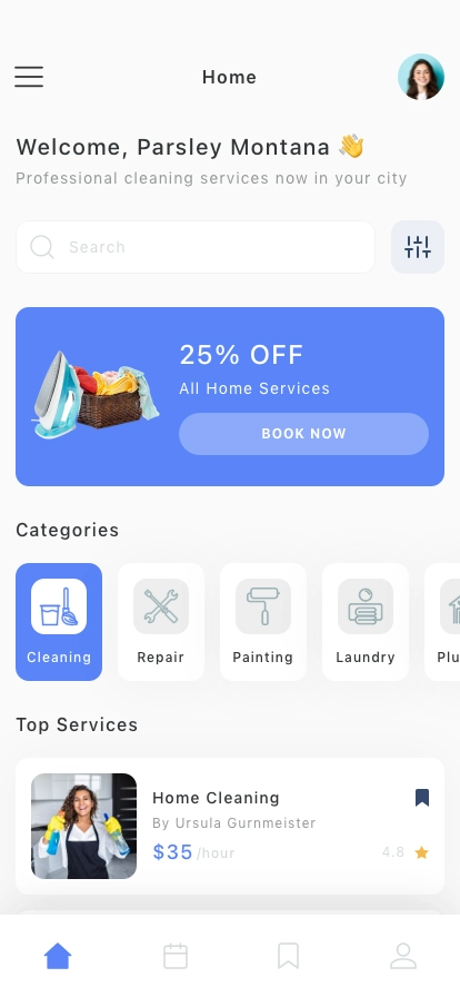 Home Service Mobile App UI Kit - Screenshot 1