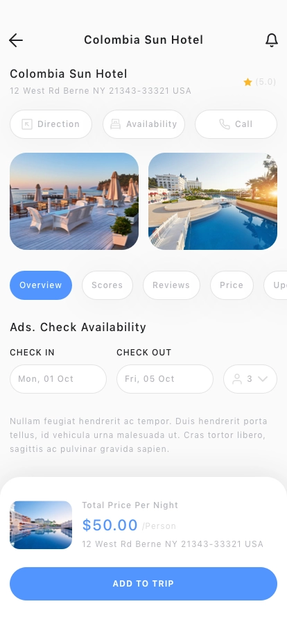 Trip Planner Mobile App UI Kit - Screenshot 2