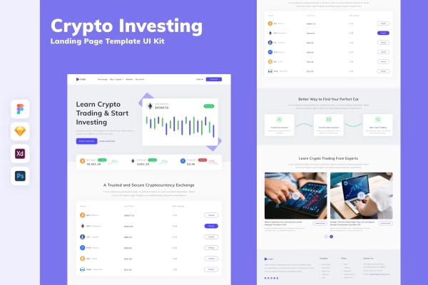 Crypto Investing Landing Page Template UI Kit