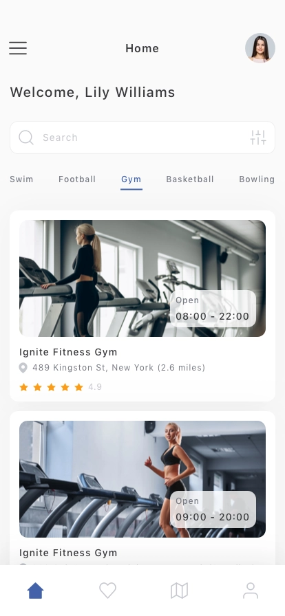 Fitness Center Finder Mobile App UI Kit - Screenshot 1