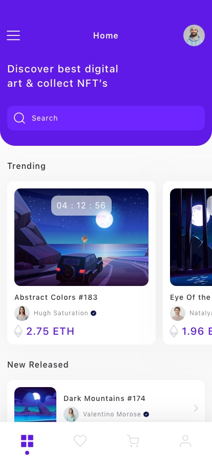 NFT Marketplace Mobile App UI Kit - Screenshot 1