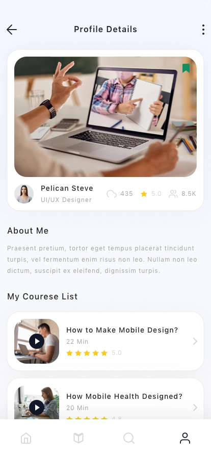 Online Learning Mobile App UI Kit - Screenshot 4