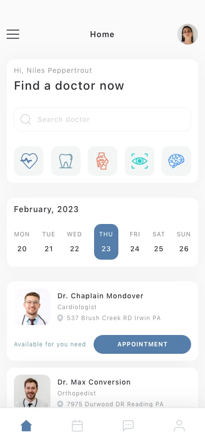 Clinic & Doctor Mobile App UI Kit - Screenshot 1