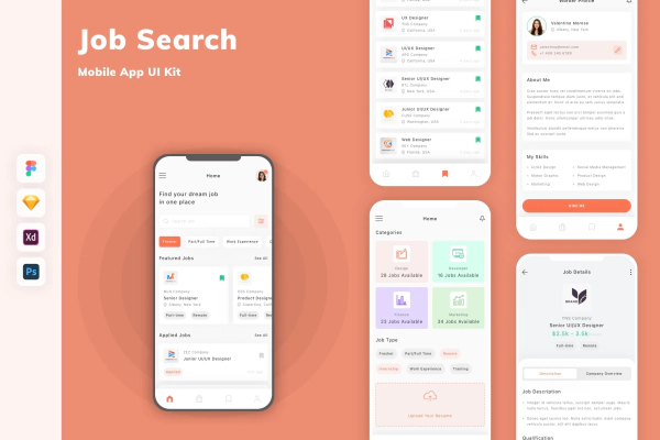Job Search Mobile App UI Kit