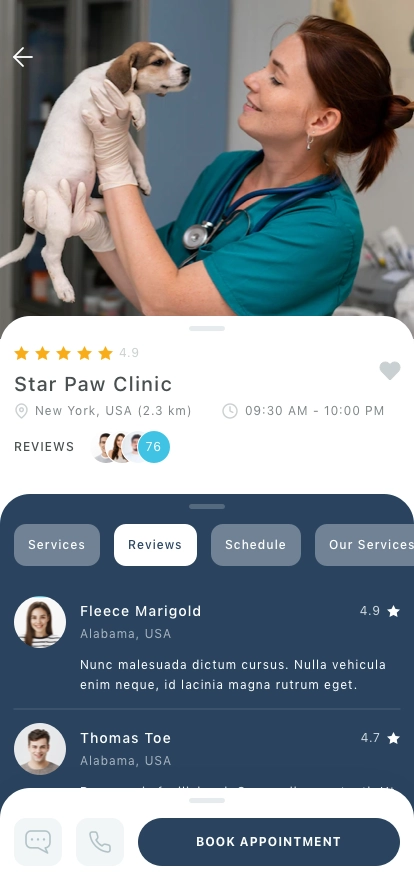 Vet Clinic Mobile App UI Kit - Screenshot 3