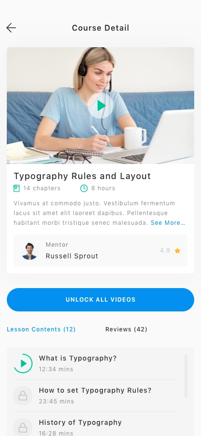 Online Course App UI Kit - Screenshot 2