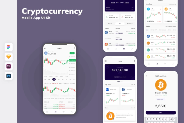 Cryptocurrency Mobile App UI Kit
