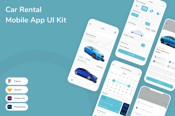 Car Rental Mobile App UI Kit
