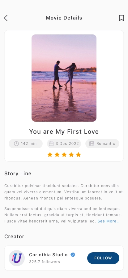 Cinema Streaming Mobile App UI Kit - Screenshot 5