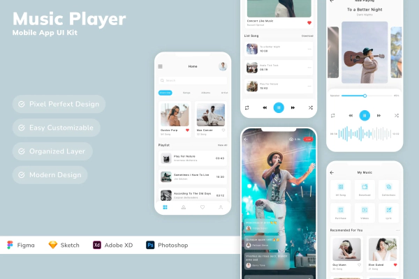 Music Player Mobile App UI Kit