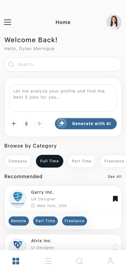 AI Job Finder Mobile App UI Kit - Screenshot 2