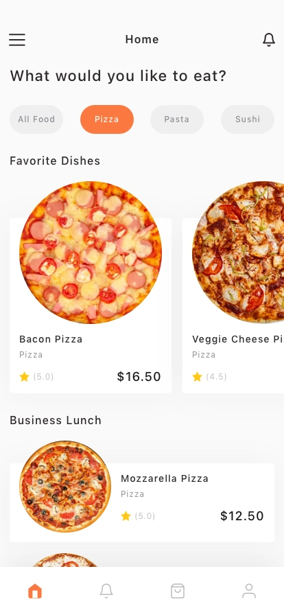 Pizza Delivery Mobile App UI Kit - Screenshot 1
