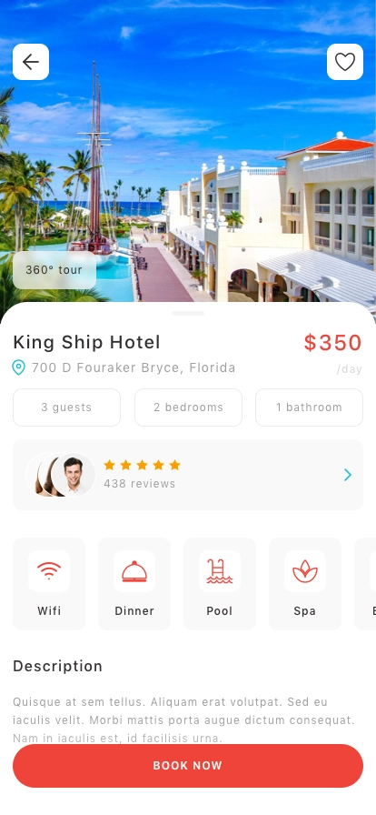 Hotel Booking Mobile App UI Kit - Screenshot 4
