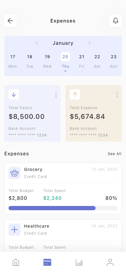 Expense Management Mobile App UI Kit - Screenshot 2