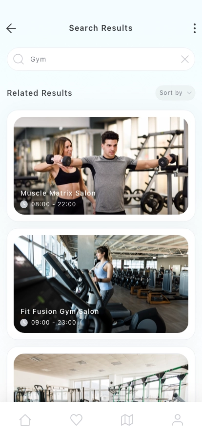 Fitness Center Finder Mobile App UI Kit - Screenshot 2