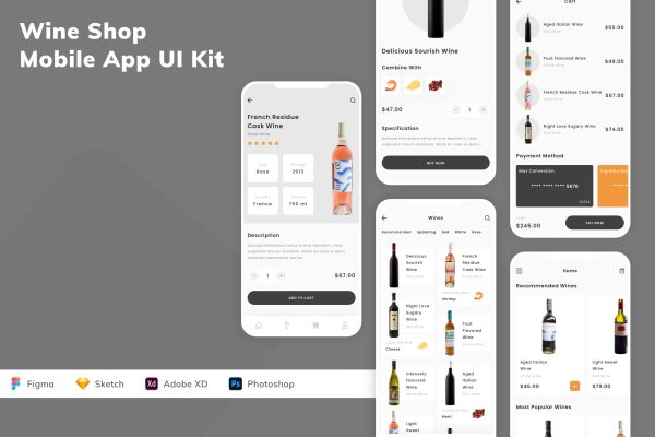 Wine Shop Mobile App UI Kit