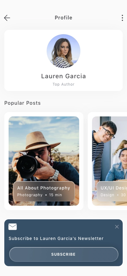 Social Blogging Platform Mobile App UI Kit - Screenshot 3