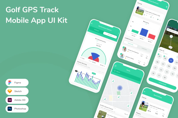 Golf GPS Track Mobile App UI Kit