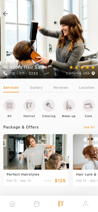 Hair Salon Appointment Mobile App UI Kit - Screenshot 2