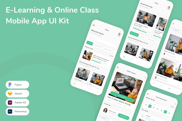 E-Learning & Online Class Mobile App UI Kit