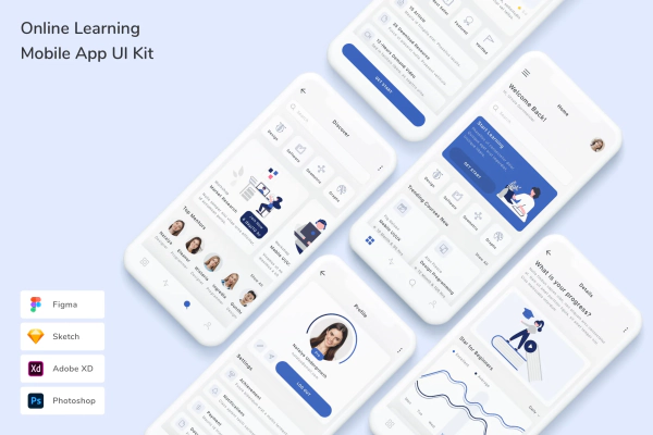 Online Learning Mobile App UI Kit