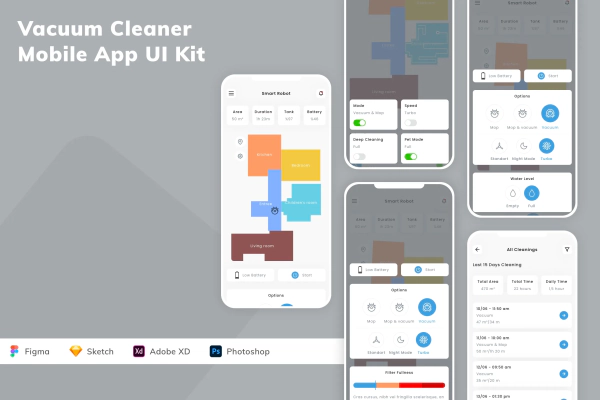 Vacuum Cleaner Mobile App UI Kit