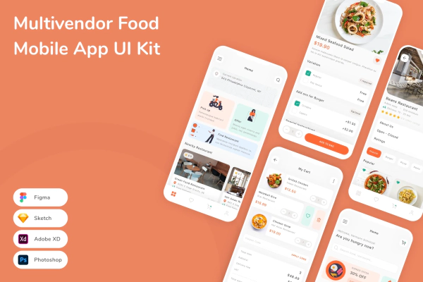 Multivendor Food Mobile App UI Kit