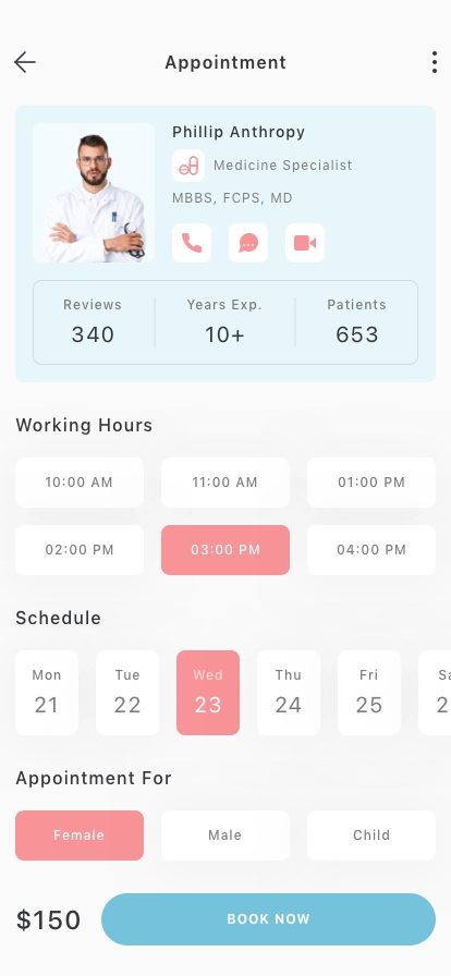 Online Doctor Appointment Mobile App UI Kit - Screenshot 4