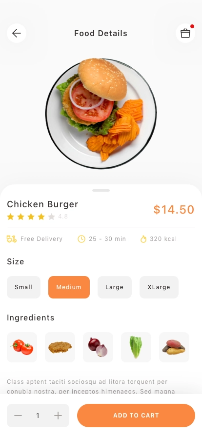 Food Delivery Mobile App UI Kit - Screenshot 3