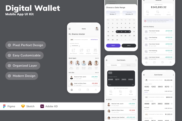 Digital Wallet Mobile App UI Kit