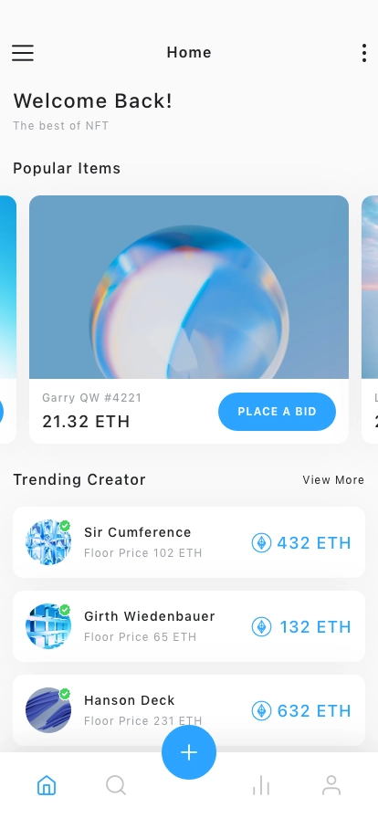 NFT Marketplace Mobile App UI Kit - Screenshot 1