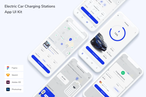 Electric Car Charging Stations App UI Kit
