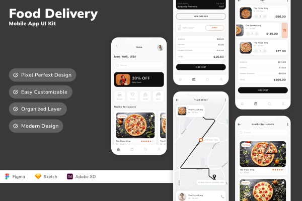 Food Delivery Mobile App UI Kit
