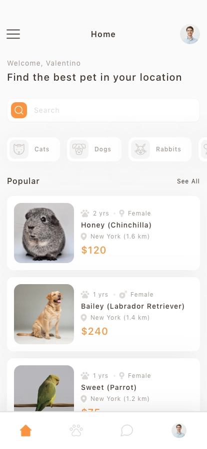 Pet Adoption & Finder Mobile App UI Kit - Screenshot 1