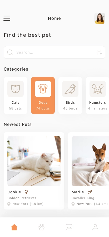 Pet Adoption Mobile App UI Kit - Screenshot 1