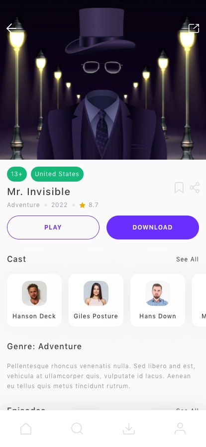 Movie Mobile App UI Kit - Screenshot 3